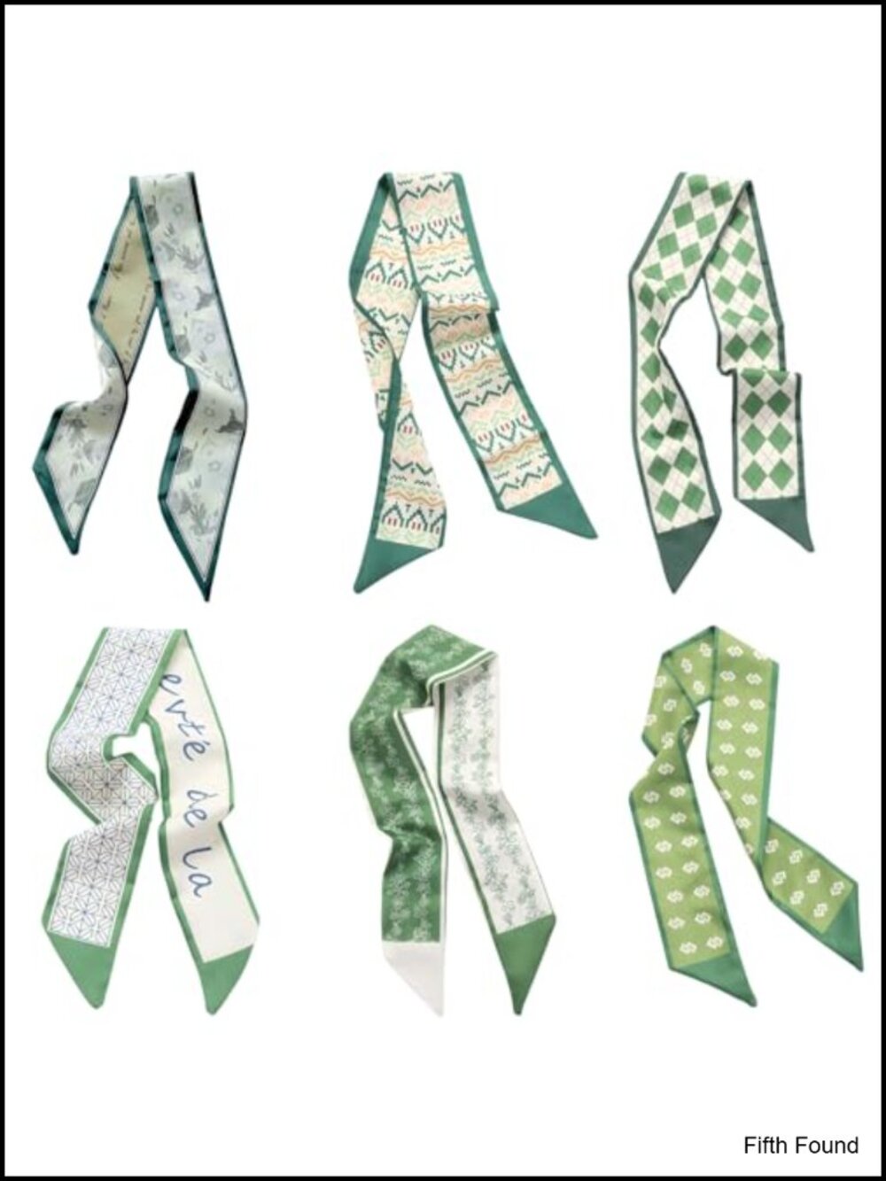 Multifunctional Satin Polyester Fashion Scarves 6 Pack - Headwraps & Bag